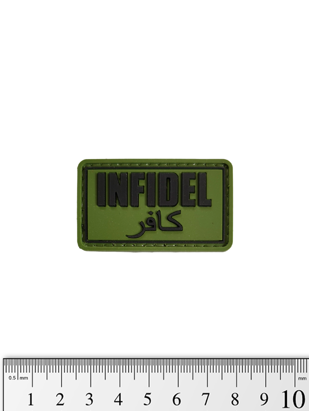 Шеврон Infidel PVC 3x5.5 см. Олива