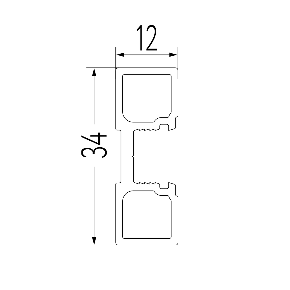 СТАНДАРТ Вертикальный профиль Twelve (5,40 м) черный матовый (RAL) (AS0819) Aristo