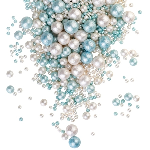 Кондитерская посыпка с мягким центром "Блеск", лазурный/жемчуг, 50 г