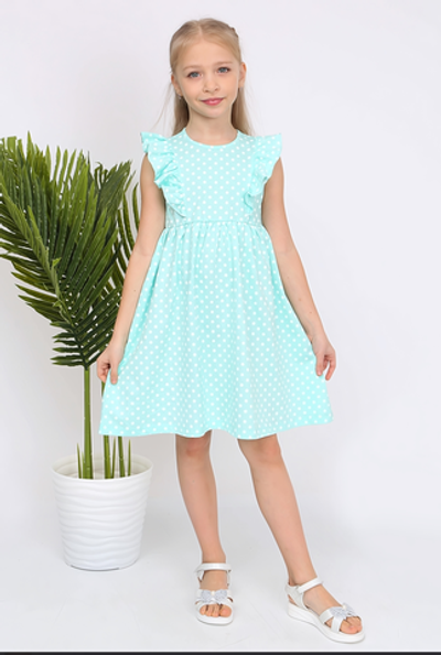 Платье "Кружок-16" р-р 86, мятный (Ивашка)