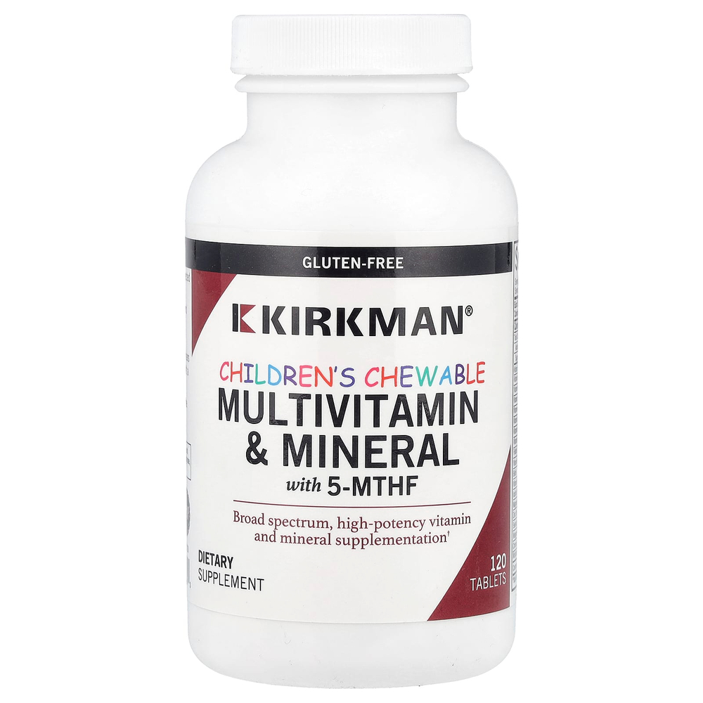 Kirkman Labs, мультивитамины и минералы для детей с 5-МТГФ в таблетках, 120 таблеток