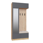 Прихожая Руэлла со шкафом платяным дуб крафт золотой/графит серый