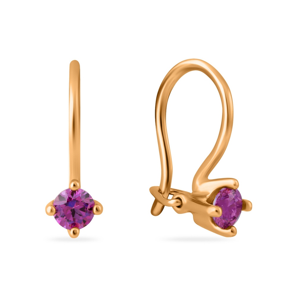 Серьги из золота 585 пробы с Фианит