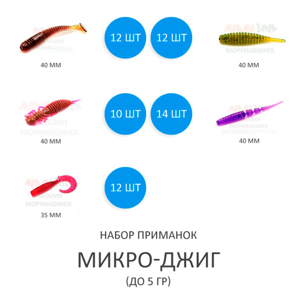 Набор приманок для микро-джиг до 5 гр