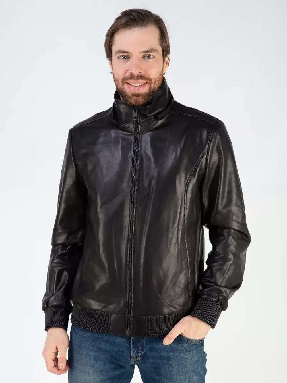 Кожаная куртка демисезонная с капюшоном