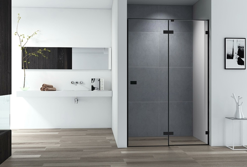 Душевая дверь Cezares Bellagio 120 BELLAGIO-B-12-120-C-NERO профиль Черный матовый стекло прозрачное
