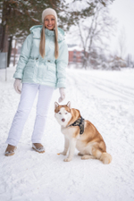 Костюм женский зимний "Fly" мята-белый