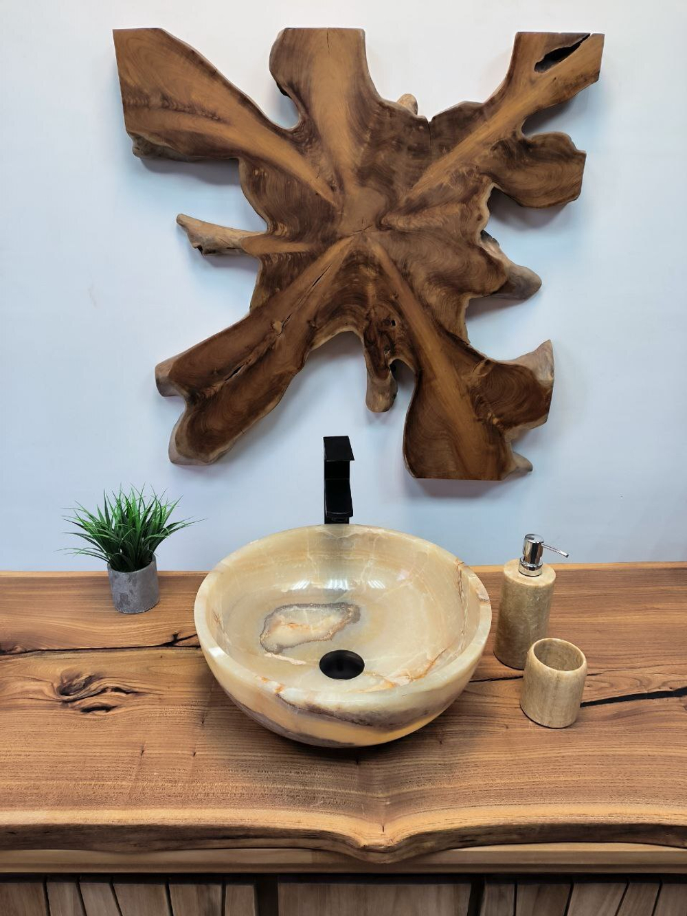 Раковина из оникса Bowl Yellow BO-65706 40*40*15 из натурального камня