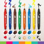 Фломастеры - штампы 8 цветов Brauberg Kids, утолщённые, двусторонние, картонная упаковка