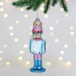 Елочная игрушка «Очаровательный солдат» 5*4*16 см, Голубой