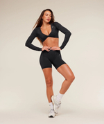 Топ GYMSHARK Adapt Animal X Whitney Long Sleeve Crop Top Black