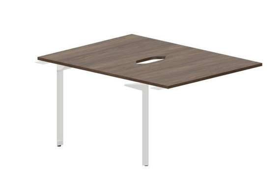 Составной стол на 2 рабочих места 118х156,6х75см (2 эргономичных выреза) - приставной элемент