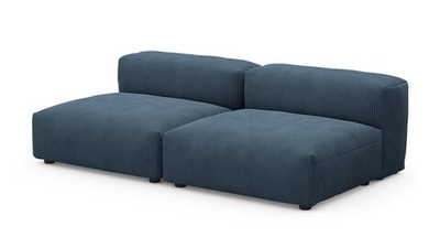 Сдвоенная дополнительная секция Фиджи (большая) Cilium Indigo 210*116*62 см, Синий Вельвет Нераскладной Фиеста