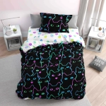 Постельное белье 1,5 бязь Павлина Коты Контур с 1 нав. 70*70