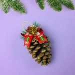 Украшение новогоднее «Шишка» 16*10 см, Золотой иней