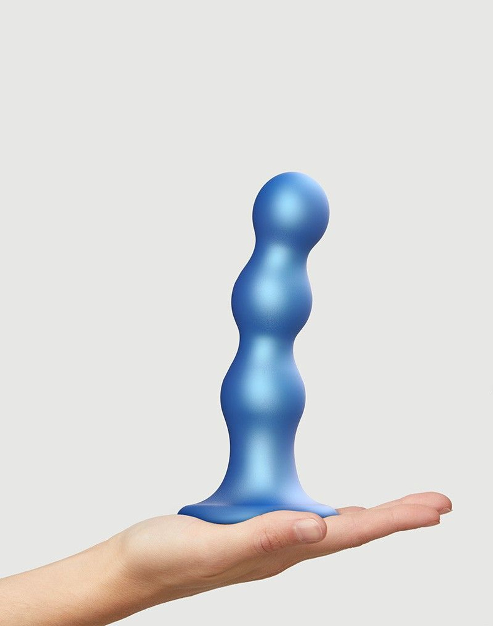 Голубая насадка Strap-On-Me Dildo Plug Balls size L (Цвет: голубой)