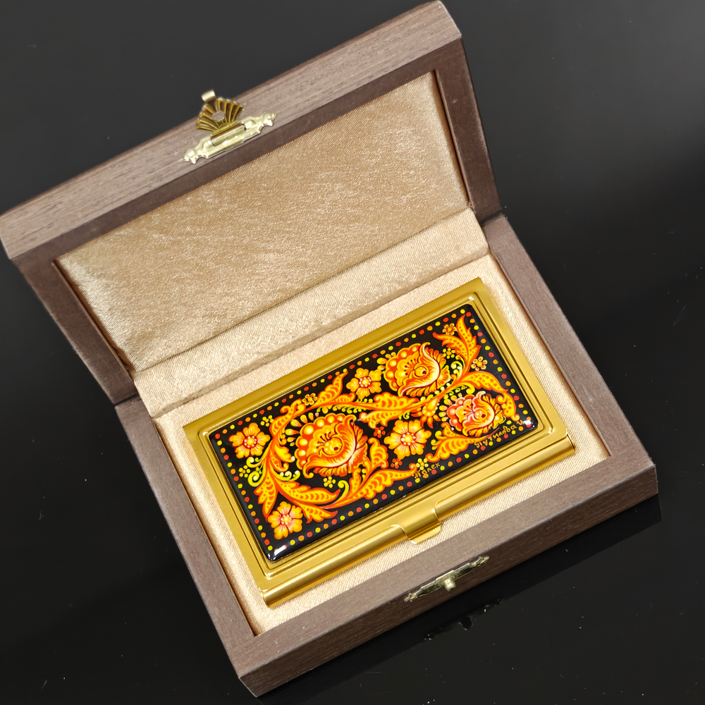 Визитница "Русские узоры" (роспись Палех)