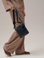 Сумка кожаная кросс-боди Deboro 30347 синий/стоун