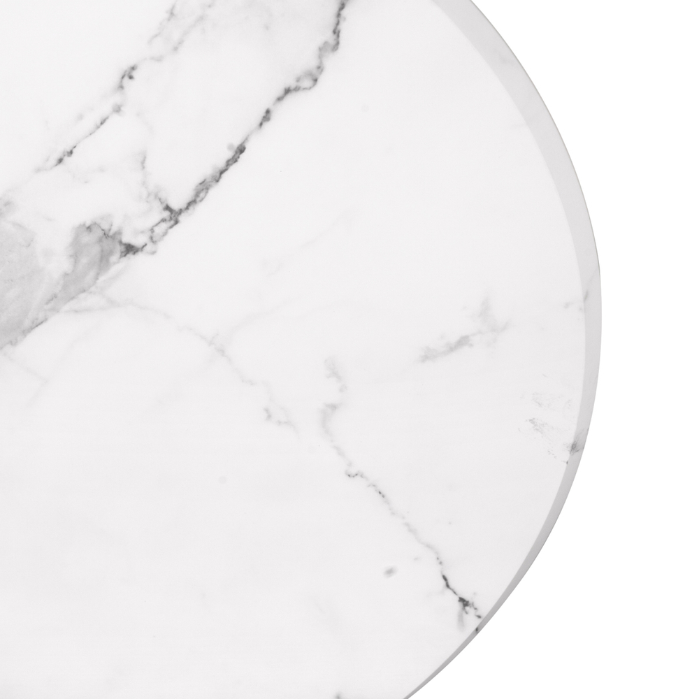 Стол деревянный Woodville Тулип 90х73 мрамор белый, белый, ножки белые