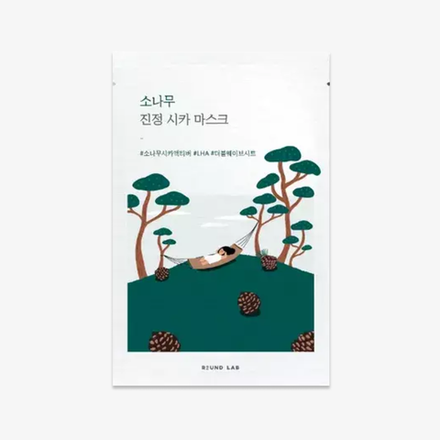 ROUND LAB Тканевая маска с экстрактами сосны и центеллы Pine Calming Cica Mask Sheet