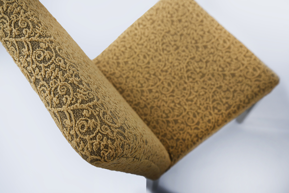 Чехол на стул без оборки Жаккард, цвет Медовый, Набор 4 шт.