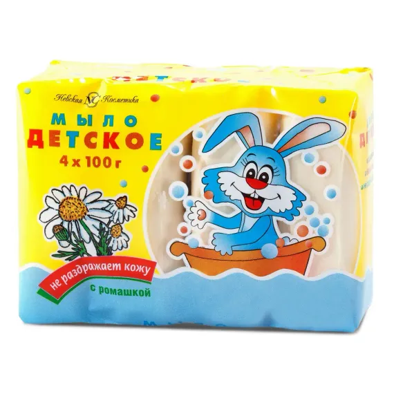 Мыло детское Невская Косметика с ромашкой 4 куска в упаковке 4х100г