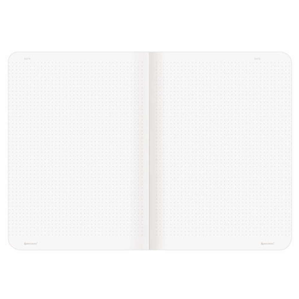 Тетрадь 60 л. в точку обложка кожзам под рогожку, сшивка, B5 (179х250мм), ГОЛУБОЙ, BRAUBERG BRIGHT, 403849