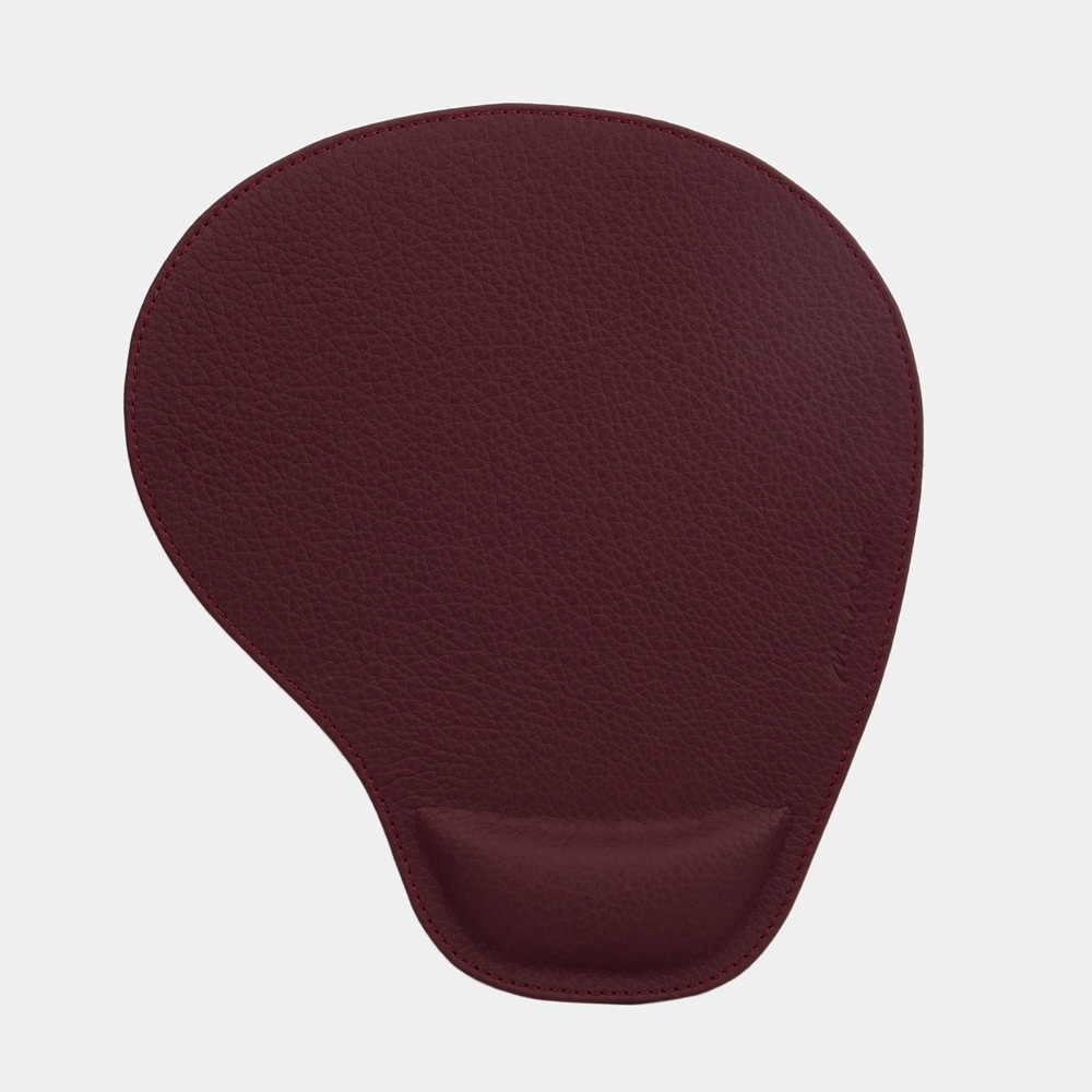 Коврик для мышки Souris из натуральной кожи теленка, бордового цвета
