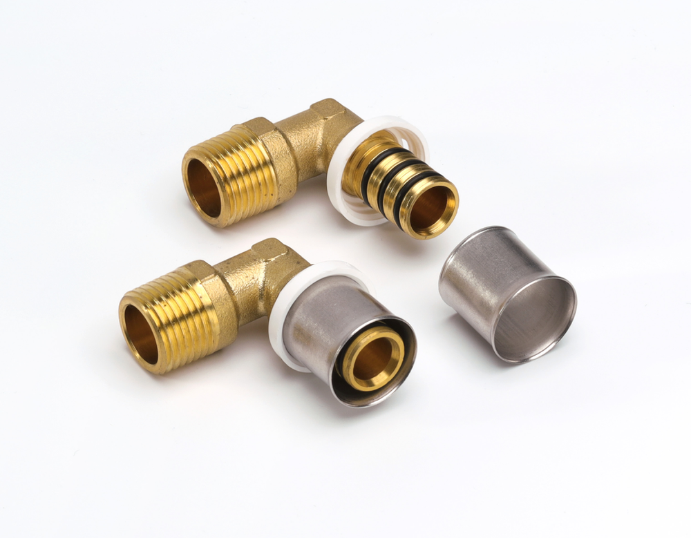 Угольник с наружной резьбой RIIFO Omni пресс латунь 90° 16-1/2"НР