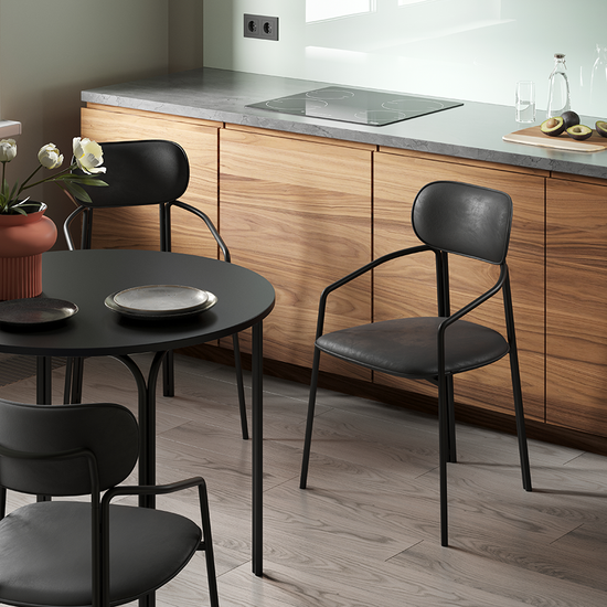 Стул ror, round, велюр, черный/черный