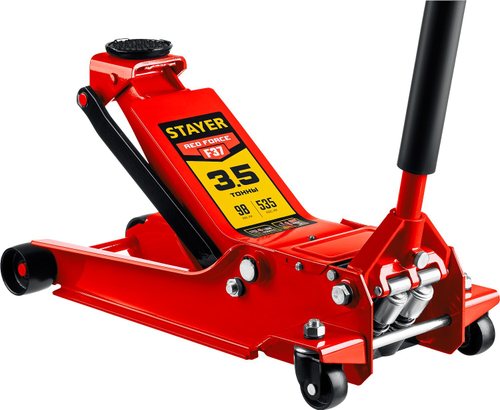 STAYER F-37 3.5т 98-535мм подкатной домкрат универсальный для СТО, RED FORCE