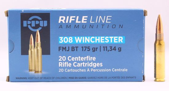 Патрон PPU кал. 308Win.  11,34гр. FMJ BT