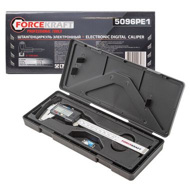 Штангенциркуль электронный (0-150мм, 0.01мм, внутр. ?, наруж. ? + глубиномер), в пластиковом футляре FORCEKRAFT FK-5096PE1