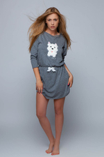 Молодежная сорочка Bella с пёсиком (Размер: M) (Цвет: серый)