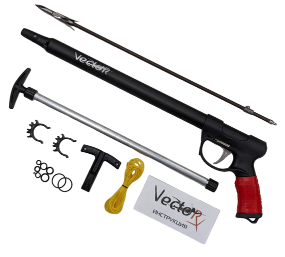 Подводное пневматическое ружье Вектор Lite 500 + Нож для подводной охоты Тритон + Амортизатор Стандарт 14 см