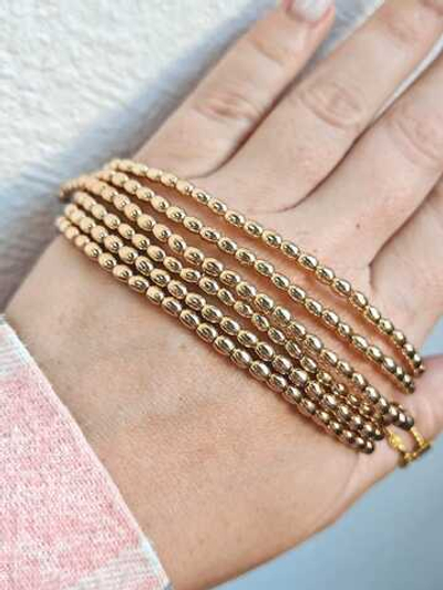 грис42-рз Гематит синт. рис 4*2мм, розовое золото, нить 40см