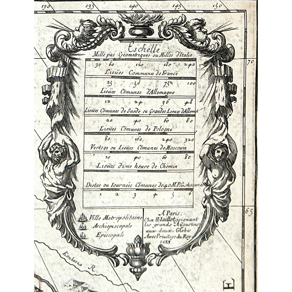 Карта. Белая Россия или Московия. La Russie Blanche ou Moscovie. 1685
