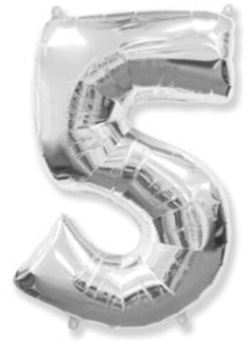 Ф ЦИФРА 5  40" Silver Серебро