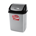 Контейнер для мусора с плавающей кр. "Фантазия" 5л черн-серебр