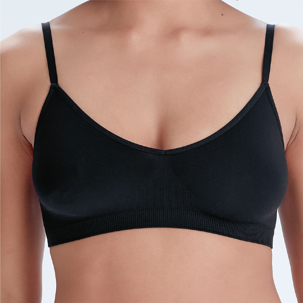 Бюстгальтер-топ в мелкий рубчик Eco-wear (Размер: M-L) (Цвет: белый)