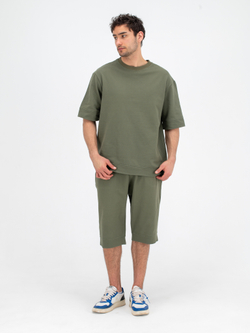 Костюм хлопковый с шортами. Хаки