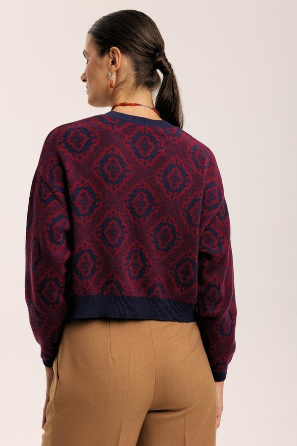 Лонгслив Тюбетейка укороченный темно-синий - фото 2