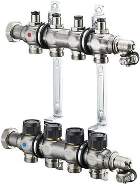 Коллектор Oventrop Multidis SF 1" 4хG 3/4 арт. 1404554 (четыре контура) с вентильными вставками