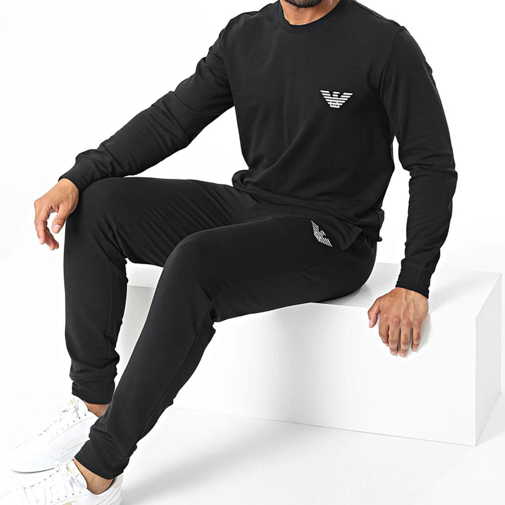 Мужской костюм черный: толстовка и штаны Emporio Armani 111943_CC575 00020