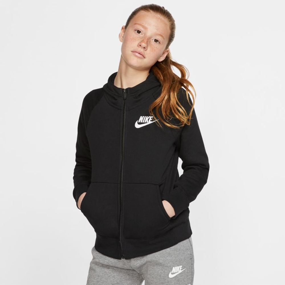 Кофта для девочки теннисная  Nike Swoosh Full Zip - black/white
