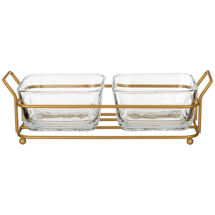 МЕНАЖНИЦА 2 СЕКЦИИ НА ПОДСТАВКЕ 270 МЛ 10,5*10,5*5,5СМ