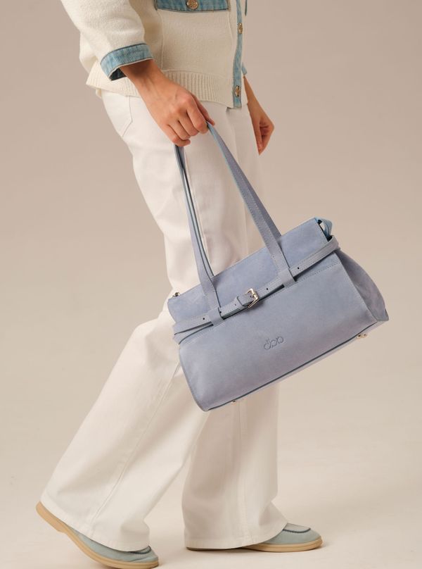 Замшевая сумка DBR Rumi mini 31400 туманно-голубой