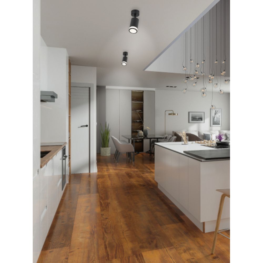 Светильник настенно-потолочный спот ЭРА OL23 BK под лампу MR16 GU10 поворотный черный