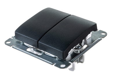 191_ Выключатель GLOSSA 2-кл. антрацит без рамки GSL000751 (10,60) ш/к 3606485436616