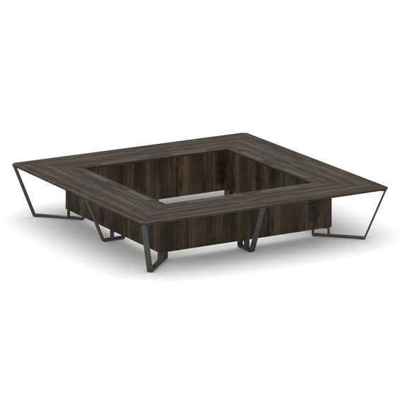 Steel Meet Стол переговорный квадратный KD-PR.B.SP-20K2 Дуб Мали/Металл Антрацит 4000*4000*750